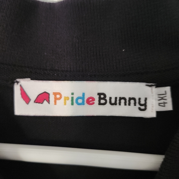 PRIDE BUNNY BLACK EMBROIDEREDLOGO COTTON RAINBOW LGBTQ UNISEX SIZE 4XL - Picture 3 of 10